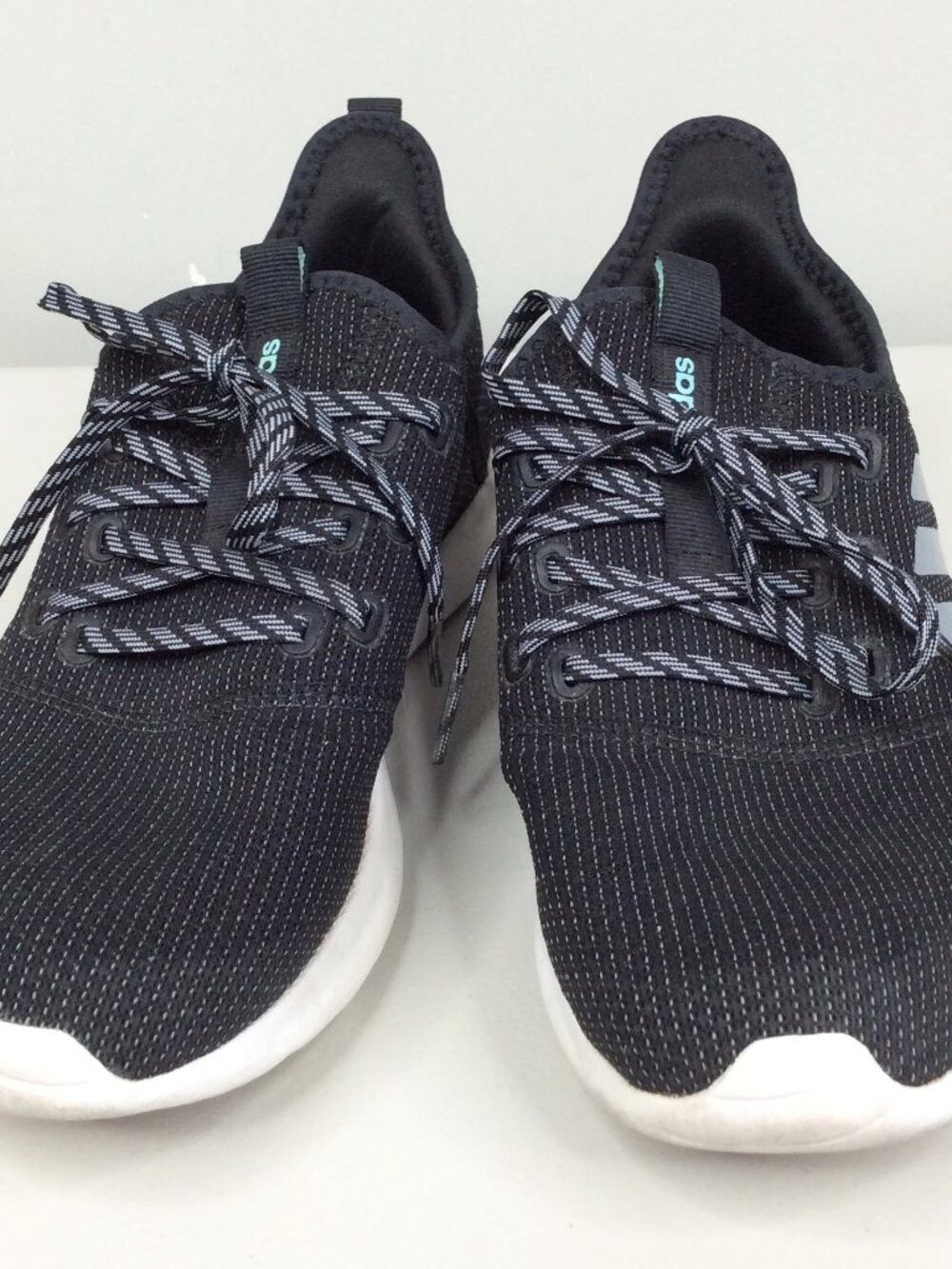 Adidas Cloudfoam Pure Knit‎ Sneakers Women's Size 8.5 Black Slip On Lace Up
